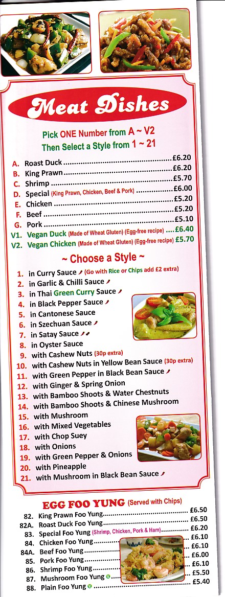 Happy Wok Chinese takeaway menu in Pontypool