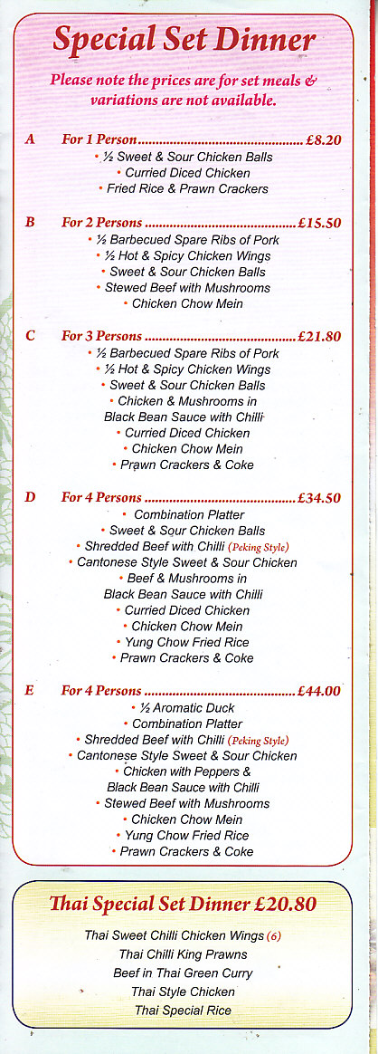 Golden Gate chinese Menu Cwmbran Takeaway