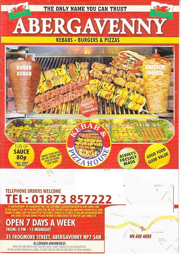 Abergavenny Kebab House menu