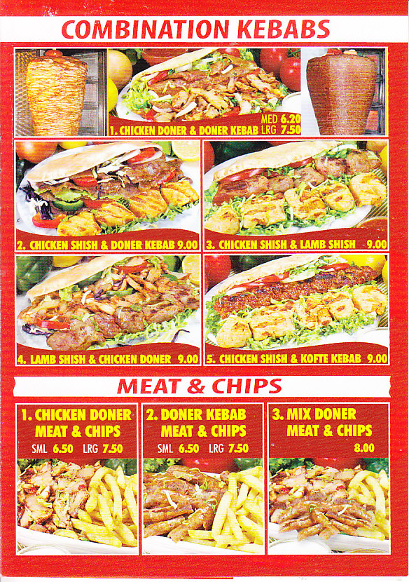 Abergavenny Kebab House menu