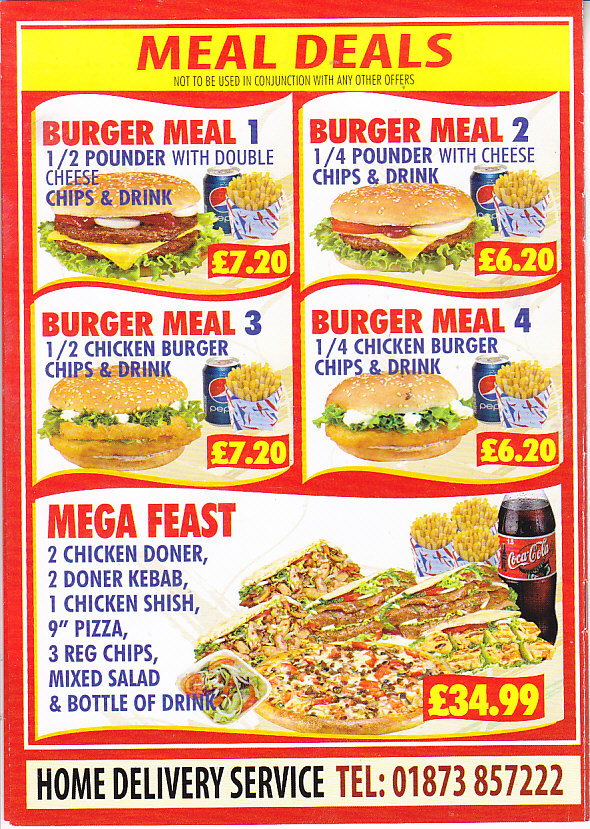 Abergavenny Kebab House menu