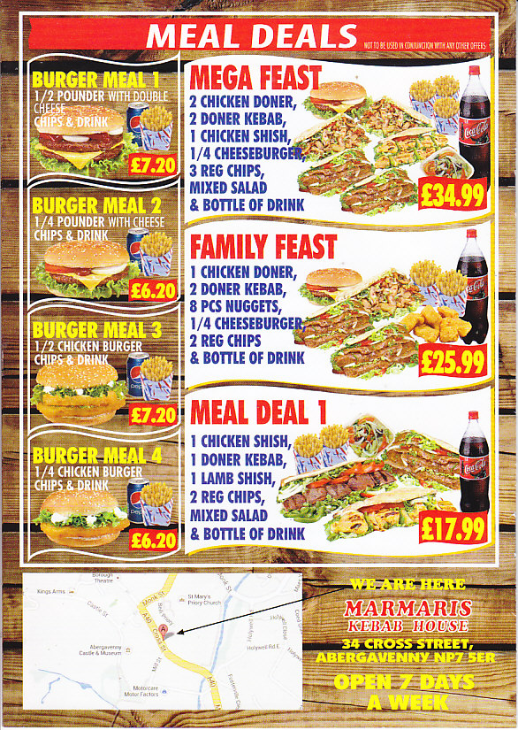 Marmaris Kebab House menu in Abergavenny