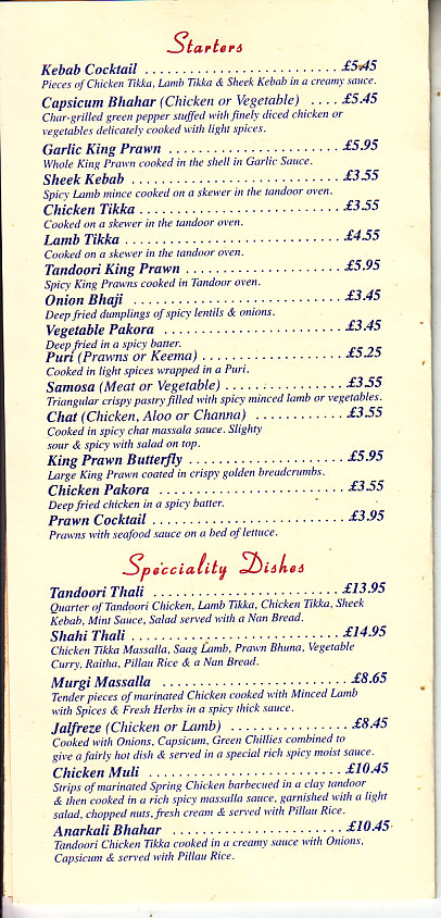 Shoboraj indian takeaway menu Newport