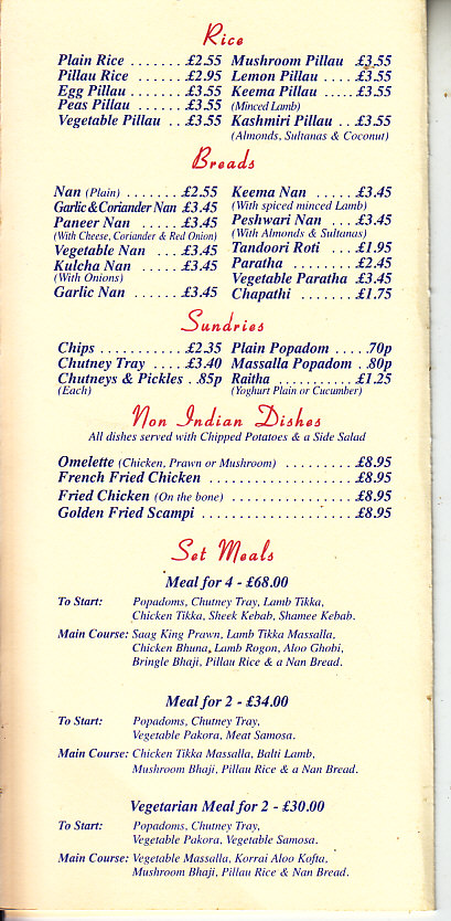 Shoboraj indian takeaway menu Newport