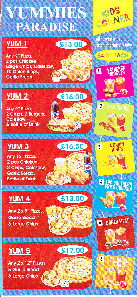 yummies takeaway menu Newport