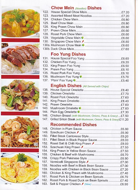 Menu of Golden City Chinese in Brynmawr Gwent