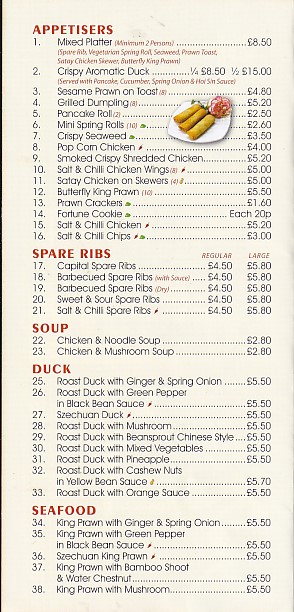 Menu of New Thriving , Chinese Takeaway in New Tredegar