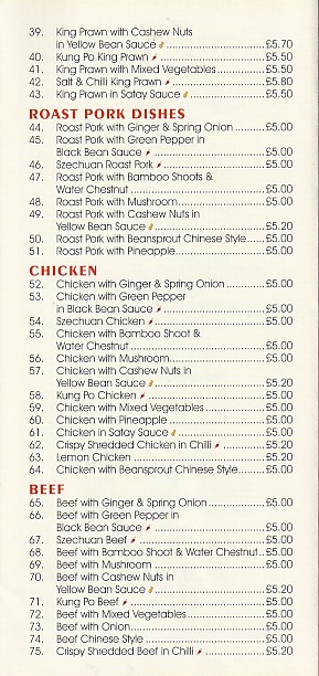 Menu of New Thriving , Chinese Takeaway in New Tredegar