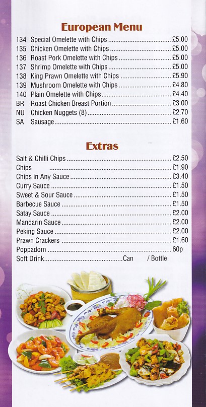 Beijing House, Chinese takeaway menu in New Inn, Pontypool