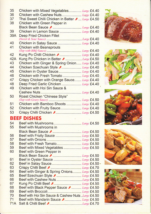 Choice Chinese takeaway menu in Pontypool