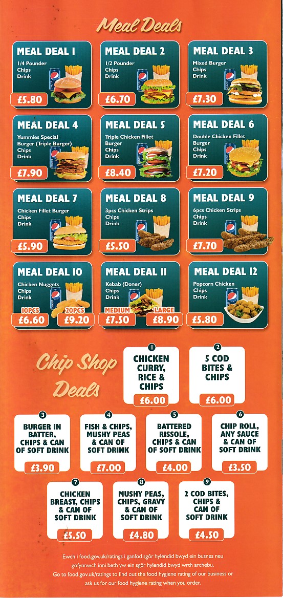 Denise's, Fish Bar kebab takeaway menu in New Inn, Pontypool