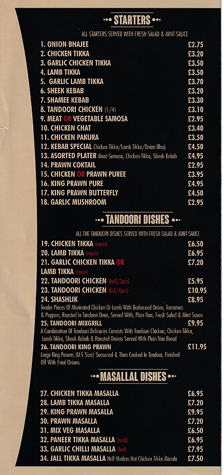 Griffithstown Tandoori, Indian menu in Griffithstown,,