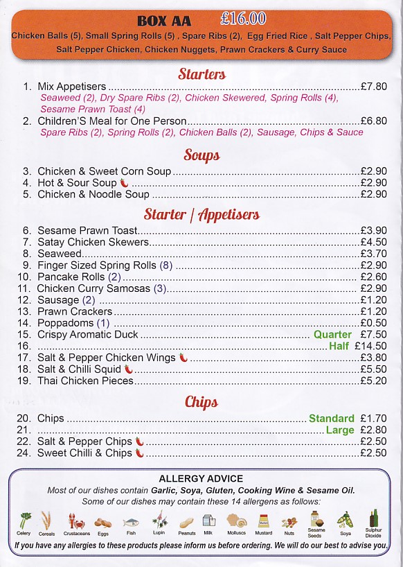 Taste Good Chinese takeaway menu in Pontypool