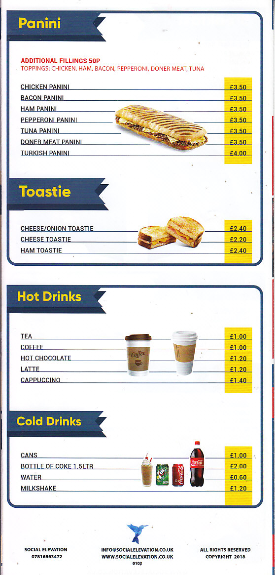 Valentines Cafe & BBQ House menu Cwmbran